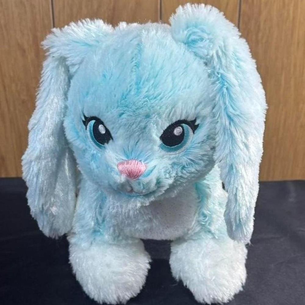 Build a Bear - blue and white stuffed bunny